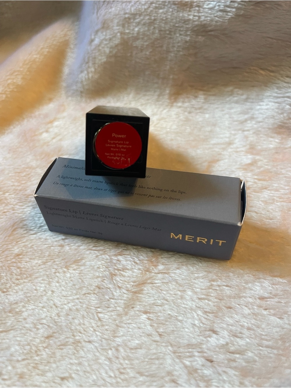Merit Signature Lip in Power — Matte Red Lipstick